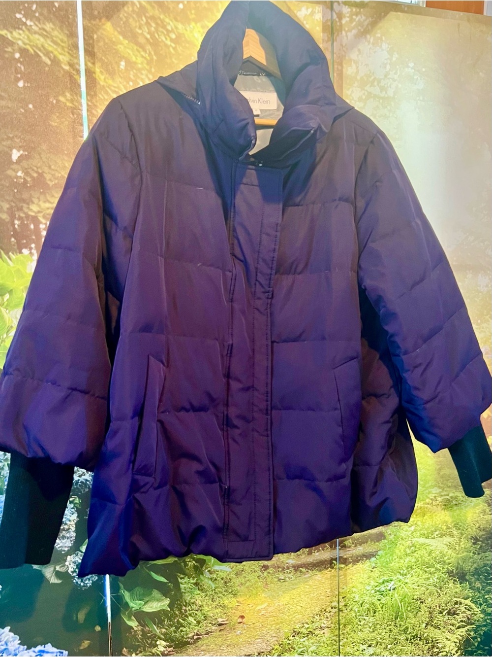 Calvin Klein Insulated Multi-Layer Purple Parka XL Excellent!